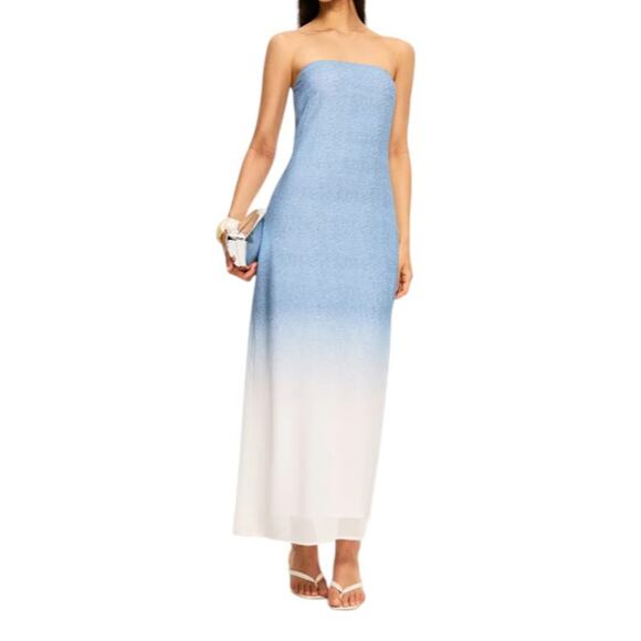 Commense Strapless Blue Ombré Maxi Dress Size Large L NWT - Picture 5 of 5